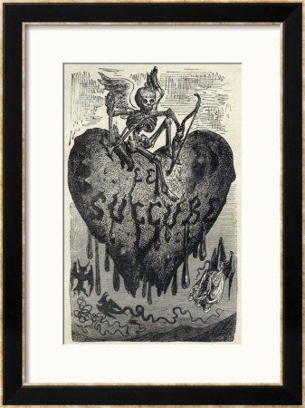 The Demonic Entity Of The Succubus Portrayed As A Skeleton On A Bleeding Heart by Gustave Doré Pricing Limited Edition Print image