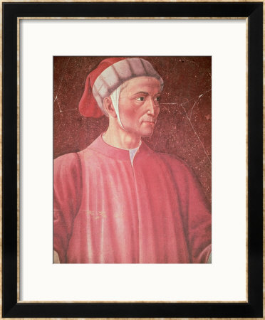 Dante Alighieri Detail Of His Bust, From The Villa Carducci Series Of Famous Men And Women, C. 1450 by Andrea Del Castagno Pricing Limited Edition Print image