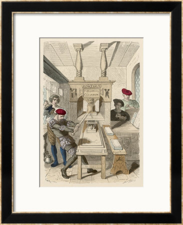 French Printing Press Of The 15Th Century by Gerlier Pricing Limited Edition Print image