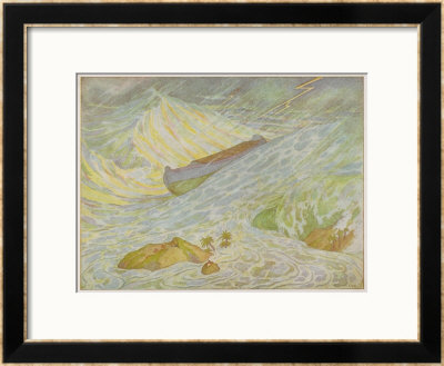 Noah's Ark, The Ark Weathers Some Pretty Rough Weather As The Storm Build Up by E. Boyd Smith Pricing Limited Edition Print image