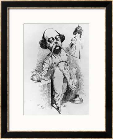 Gustave Flaubert Dissecting Madame Bovary, Illustration From Parodie, December 1869 by J. Lemot Pricing Limited Edition Print image