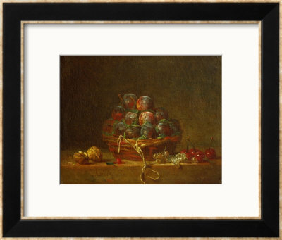 A Basket With Plums, Nuts, Currants And Cherries, Around 1765 by Jean-Baptiste Simeon Chardin Pricing Limited Edition Print image