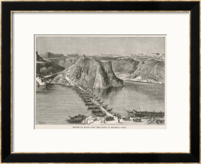 Floating Bridge Formed With Boats Across The Indus At Khushal Garh by T. Taylor Pricing Limited Edition Print image
