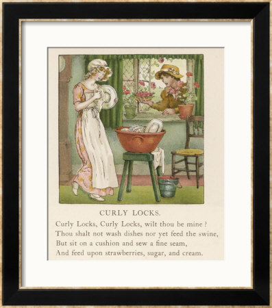 Curly Locks Curly Locks Wilt Thou Be Mine? by Kate Greenaway Pricing Limited Edition Print image