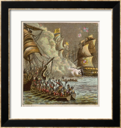 The Spanish Armada Is Defeated By The Sailors Of The English Fleet In The Channel by Joseph Kronheim Pricing Limited Edition Print image