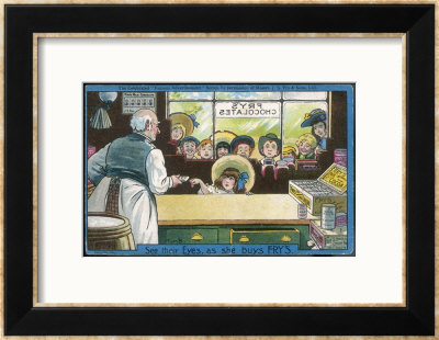 Nine Children Watch As A Lucky Little Girl Buys Herself A Bar Of Fry's Chocolate by Tom Browne Pricing Limited Edition Print image
