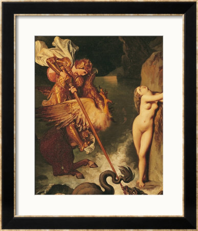 Ruggiero Rescuing Angelica, 1841 by Jean-Auguste-Dominique Ingres Pricing Limited Edition Print image