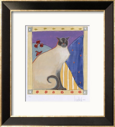 Siamese Cat With Flowers by Heather Ramsey Pricing Limited Edition Print image