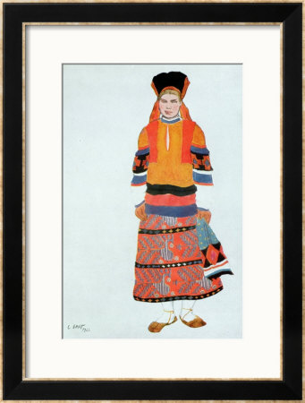 Costume Design For A Peasant Girl, 1922 by Leon Bakst Pricing Limited Edition Print image