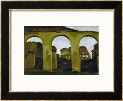 The Colosseum, Seen Across The Arcades Of The Basilica Saint Constantine, Rome by Jean-Baptiste-Camille Corot Pricing Limited Edition Print image