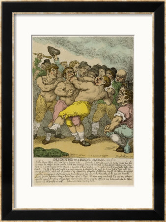 Description Of A Boxing Match Between Ward And Quirk by Thomas Rowlandson Pricing Limited Edition Print image