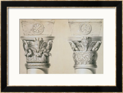 Byzantine Capitals From Columns In The Nave Of The Church Of St. Demetrius In Thessalonica by Charles Felix Marie Texier Pricing Limited Edition Print image