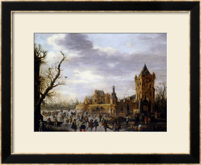 A View Of Kasteel Batestein Vianen, In Winter by Jan Van Goyen Pricing Limited Edition Print image