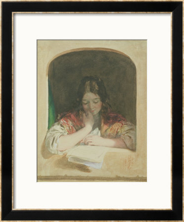 Girl Reading At A Window by Karoly Brocky Pricing Limited Edition Print image