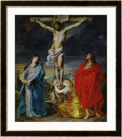 Christ Crucified With The Virgin, Saint John And Mary Magdalene by Sir Anthony Van Dyck Pricing Limited Edition Print image