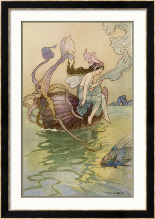 Fairy Riding A Nautilus by Warwick Goble Pricing Limited Edition Print image