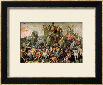 The Battle Of Zama, 202 Bc, 1570-80 by Giulio Romano Pricing Limited Edition Print image