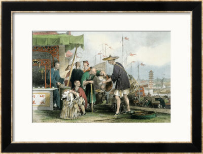 Chinese Cat Merchants, From China In A Series Of Views By George Newenham Wright 1843 by Thomas Allom Pricing Limited Edition Print image