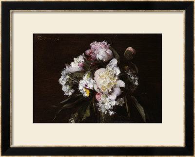 Peonies, White Carnations And Roses, 1874 by Henri Fantin-Latour Pricing Limited Edition Print image