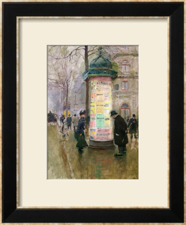 The Colonne Morris, Circa 1885 by Jean Beraud Pricing Limited Edition Print image