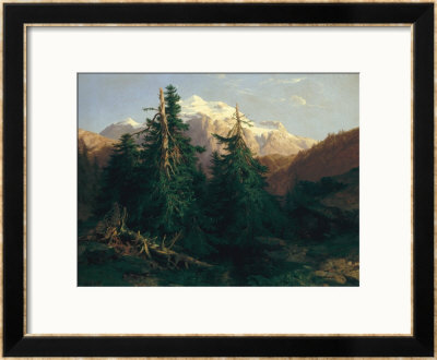 Glacier, Rosen Lanigletscher, 1854 by Alexandre Calame Pricing Limited Edition Print image