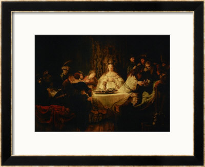 Samson Posing A Riddle At The Wedding Feast, 1638 by Rembrandt Van Rijn Pricing Limited Edition Print image