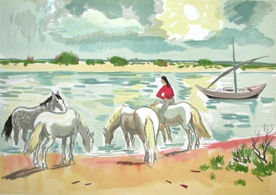 Chevaux Au Bord Du Rhone by Yves Brayer Pricing Limited Edition Print image