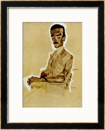 Portrait Of Eduard Kosmack, Seated, 1910 by Egon Schiele Pricing Limited Edition Print image