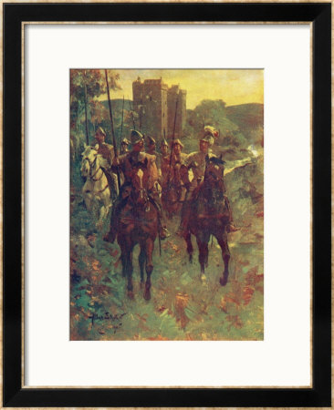 Scottish Reivers Setting Out To Raid Cattle Across The Border With England by Allen Stewart Pricing Limited Edition Print image
