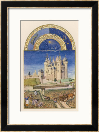 September The Wine Harvest Takes Place Close To The Chateau De Saumur by Pol De Limbourg Pricing Limited Edition Print image
