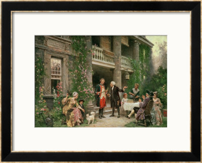 George Washington (1732-99) At Bartram's Garden, 1774 by Jean Leon Gerome Ferris Pricing Limited Edition Print image