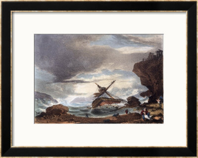 Scene Four: The Sailing Vessel Is Driven Onto The Rocks by P.E. Lawrence Pricing Limited Edition Print image