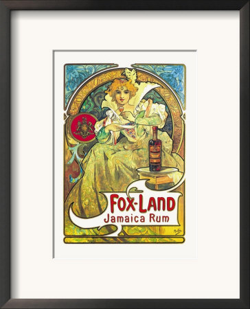 Fox-Land Jamaica Rum by Alphonse Mucha Pricing Limited Edition Print image