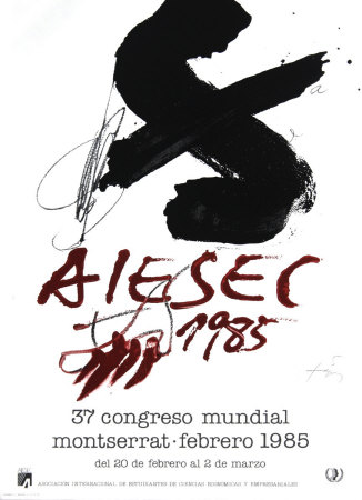 37 Congreso Mundial 1985 by Antoni Tapies Pricing Limited Edition Print image