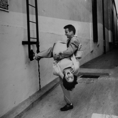 Montgomery Clift Jokingly Lifting Friend And Elizabeth Taylor Off The Ground by Peter Stackpole Pricing Limited Edition Print image