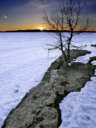 Spring Sunset Over Lake Of Two Mountains, Quebec, Canada by Robert Servranckx Pricing Limited Edition Print image