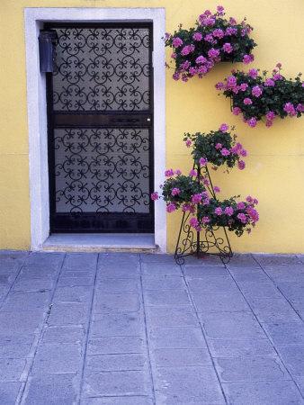 Decorative Iron Gate And Flower Basket, Burano by Terri Froelich Pricing Limited Edition Print image