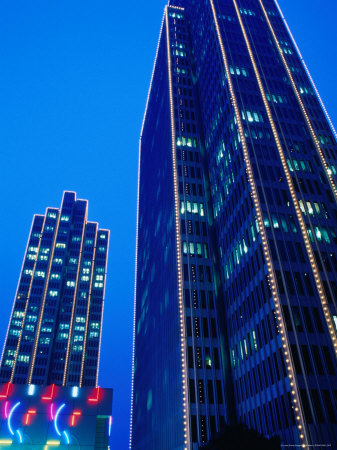 Embarcadero Center Lit Up At Night, San Francisco, California, Usa by Curtis Martin Pricing Limited Edition Print image