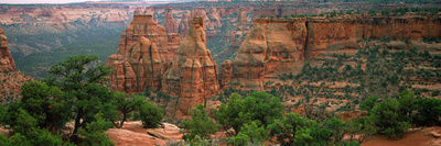 Monument Canyon Sandstone Formations And Junipers And Pinyon Pines, Colorado, Usa by Robert Kurtzman Pricing Limited Edition Print image