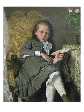 Girl In Chair, 1879 (Oil On Canvas) by Erik Theodor Werenskiold Pricing Limited Edition Print image