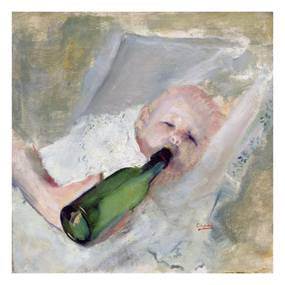 Baby With Milk Bottle (Oil On Canvas) by Christian Krohg Pricing Limited Edition Print image