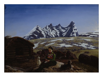 Store Skagastolstind (Oil On Board) by Johannes Flintoe Pricing Limited Edition Print image