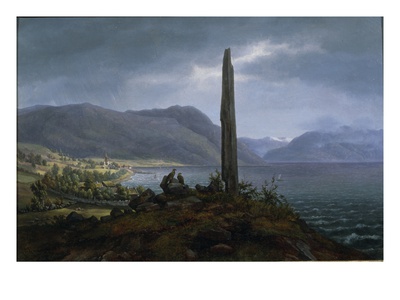 The Frithjof Memorial Stone On Leikanger By Balestrand In Soon (Oil On Canvas) by Hans Leganger Reusch Pricing Limited Edition Print image
