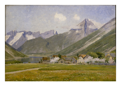 Oeie, Norangsvalley, 1894 (Oil On Canvas) by Johannes Martin Grimelund Pricing Limited Edition Print image
