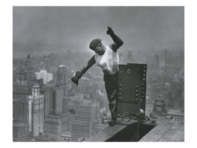 Worker On Empire State Building, Signaling The Hookman by Lewis Wickes Hine Pricing Limited Edition Print image