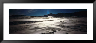 Road Passing Through A Snow Covered Landscape, Cascade, Montana, Usa by Panoramic Images Pricing Limited Edition Print image