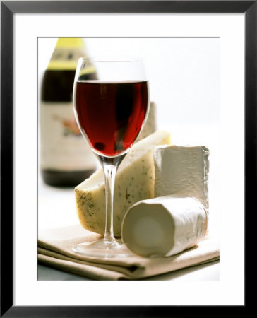 Cheese Still Life With Red Wine by Alena Hrbkova Pricing Limited Edition Print image