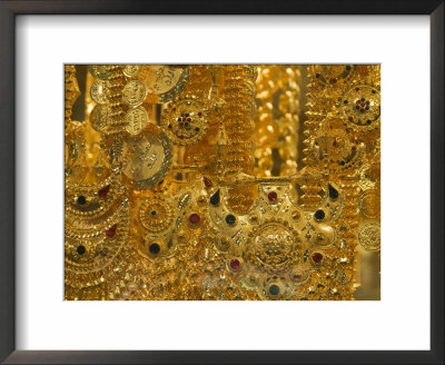 Close-Up Of Gold Jewelry In The Gold Souk, Deira, Dubai, United Arab Emirates, Middle East by Amanda Hall Pricing Limited Edition Print image