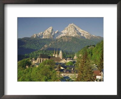 Town And Mountain View, Berchtesgaden, Bavaria, Germany, Europe by Gavin Hellier Pricing Limited Edition Print image