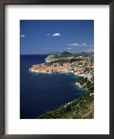 Elevated View Along The Coast To The City Of Dubrovnik, Dalmatia, Dalmatian Coast, Croatia, Europe by Gavin Hellier Pricing Limited Edition Print image